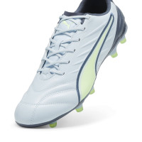 PUMA King Pro Gazon Naturel Gazon Artificiel Chaussures de Foot (MG) Gris Clair Gris Foncé Vert Clair