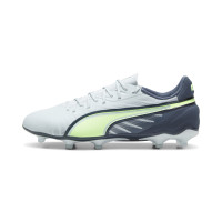 PUMA King Match Gazon Naturel Gazon Artificiel Chaussures de Foot (MG) Gris Clair Gris Foncé Vert Clair