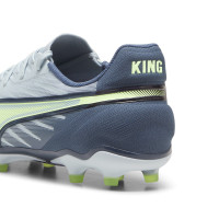 PUMA King Match Gazon Naturel Gazon Artificiel Chaussures de Foot (MG) Gris Clair Gris Foncé Vert Clair