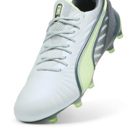 PUMA King Ultimate Gazon Naturel Gazon Artificiel Chaussures de Foot (MG) Femmes Gris Clair Gris Foncé Vert Clair