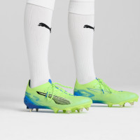 PUMA Ultra 5 Ultimate Crampons Vissés Chaussures de Foot (SG) Vert Bleu Noir Blanc