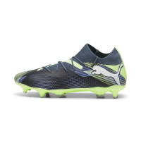 PUMA Future 7 Match IJzeren-Nop Voetbalschoenen (SG) Grijs Paars Groen Wit