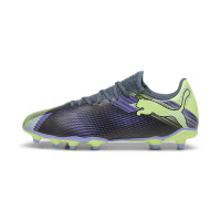 PUMA Future 7 Play Gazon Naturel Gazon Artificiel Chaussures de Foot (MG) Gris Mauve Vert Blanc