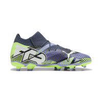 PUMA Future 7 Pro Gazon Naturel Gazon Artificiel Chaussures de Foot (MG) Enfants Gris Mauve Vert Blanc