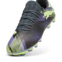 PUMA Future 7 Play Gazon Naturel Gazon Artificiel Chaussures de Foot (MG) Enfants Gris Mauve Vert Blanc