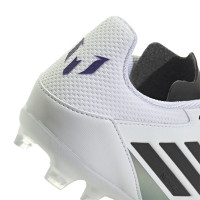 adidas F50 Messi League Gazon Naturel Chaussures de Foot (FG) Enfants Blanc Mauve Noir