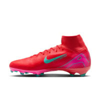 Nike Zoom Mercurial Superfly 10 Pro Gazon Naturel Chaussures de Foot (FG) Rouge Turquoise Rose