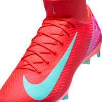 Nike Zoom Mercurial Superfly 10 Pro Gazon Naturel Chaussures de Foot (FG) Rouge Turquoise Rose