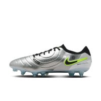 Nike Tiempo Legend 10 Elite Crampons Vissés Chaussures de Foot (SG) Anti-Clog Argenté Noir Néon Jaune