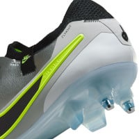 Nike Tiempo Legend 10 Elite Crampons Vissés Chaussures de Foot (SG) Anti-Clog Argenté Noir Néon Jaune