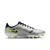 Nike Tiempo Legend 10 Academy Gazon Naturel Gazon Artificiel Chaussures de Foot (MG) Argenté Noir Néon Jaune