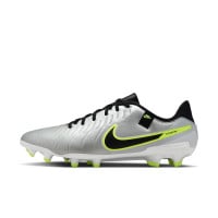 Nike Tiempo Legend 10 Academy Gazon Naturel Gazon Artificiel Chaussures de Foot (MG) Argenté Noir Néon Jaune