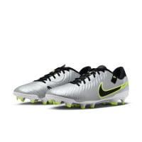 Nike Tiempo Legend 10 Academy Gras / Kunstgras Voetbalschoenen (MG) Zilver Zwart Neongeel