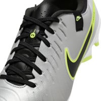 Nike Tiempo Legend 10 Academy Gazon Naturel Gazon Artificiel Chaussures de Foot (MG) Argenté Noir Néon Jaune