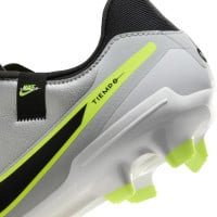 Nike Tiempo Legend 10 Academy Gazon Naturel Gazon Artificiel Chaussures de Foot (MG) Argenté Noir Néon Jaune