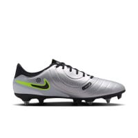 Nike Tiempo Legend 10 Academy Crampons Vissés Chaussures de Foot (SG) Anti-Clog Argenté Noir Jaune Néon