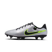 Nike Tiempo Legend 10 Academy Crampons Vissés Chaussures de Foot (SG) Anti-Clog Argenté Noir Jaune Néon