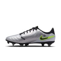 Nike Tiempo Legend 10 Academy Crampons Vissés Chaussures de Foot (SG) Anti-Clog Argenté Noir Jaune Néon