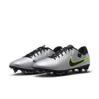 Nike Tiempo Legend 10 Academy Crampons Vissés Chaussures de Foot (SG) Anti-Clog Argenté Noir Jaune Néon