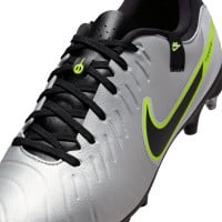 Nike Tiempo Legend 10 Academy Crampons Vissés Chaussures de Foot (SG) Anti-Clog Argenté Noir Jaune Néon