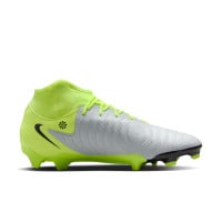 Nike Phantom Luna II Academy Gazon Naturel Gazon Artificiel Chaussures de Foot (MG) Néon Jaune Argenté Noir