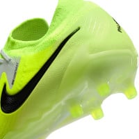 Nike Phantom GX II Elite Gazon Artificiel Chaussures de Foot (AG) Néon Jaune Argenté Noir