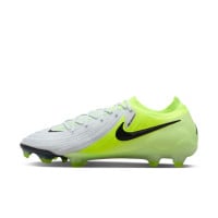 Nike Phantom GX II Elite Gazon Naturel Chaussures de Foot (FG) Néon Jaune Argenté Noir