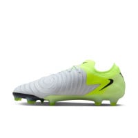 Nike Phantom GX II Elite Gazon Naturel Chaussures de Foot (FG) Néon Jaune Argenté Noir