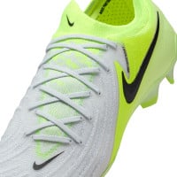 Nike Phantom GX II Elite Gazon Naturel Chaussures de Foot (FG) Néon Jaune Argenté Noir