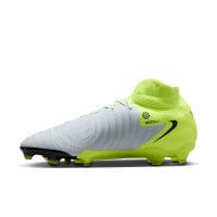 Nike Phantom Luna II Pro Gazon Naturel Chaussures de Foot (FG) Néon Jaune Argenté Noir