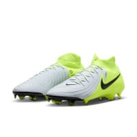 Nike Phantom Luna II Pro Gazon Naturel Chaussures de Foot (FG) Néon Jaune Argenté Noir