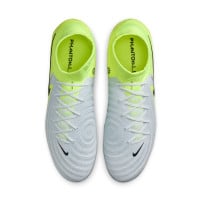 Nike Phantom Luna II Pro Gazon Naturel Chaussures de Foot (FG) Néon Jaune Argenté Noir