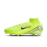 Nike Zoom Mercurial Superfly 10 Elite Gazon Naturel Chaussures de Foot (FG) Néon Jaune Noir Argenté