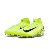 Nike Zoom Mercurial Superfly 10 Elite Gazon Naturel Chaussures de Foot (FG) Néon Jaune Noir Argenté