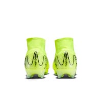 Nike Zoom Mercurial Superfly 10 Elite Gazon Naturel Chaussures de Foot (FG) Néon Jaune Noir Argenté