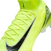 Nike Zoom Mercurial Superfly 10 Elite Gazon Naturel Chaussures de Foot (FG) Néon Jaune Noir Argenté