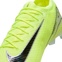 Nike Zoom Mercurial Vapor 16 Elite Gazon Naturel Chaussures de Foot (FG) Néon Jaune Noir Argenté