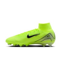 Nike Zoom Mercurial Superfly 10 Elite Gazon Artificiel Chaussures de Foot (AG) Néon Jaune Noir Argenté