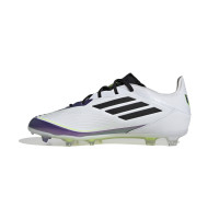 adidas F50 Messi Pro Gras Voetbalschoenen (FG) Kids Wit Paars Zwart