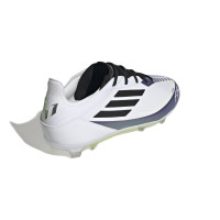 adidas F50 Messi Pro Gazon Naturel Chaussures de Foot (FG) Enfants Blanc Mauve Noir