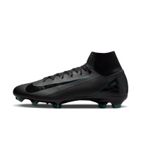 Chaussures de football Nike Zoom Mercurial Superfly 10 Pro Gras (FG) noir vert foncé