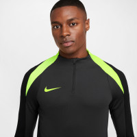 Pull en haut d'entraînement Nike Strike à 1/4 fermeture éclair, noir anthracite, jaune fluo