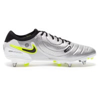 Nike Tiempo Legend 10 Elite Crampons Vissés Chaussures de Foot (SG) Pro Player Argenté Noir Néon Jaune