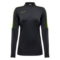 Haut d'entraînement Nike Academy 1/4-Zip pour femme, anthracite, jaune fluo