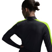 Haut d'entraînement Nike Academy 1/4-Zip pour femme, anthracite, jaune fluo