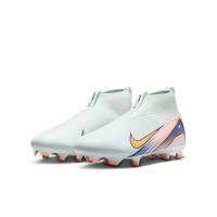 Nike Zoom Mercurial Superfly 10 Academy MDS Gazon Naturel Artificiel Chaussures de Foot (MG) Enfants Vert Menthe Bleu Rose Doré