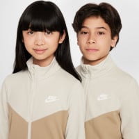 Survêtement Nike Sportswear à fermeture éclair intégrale pour enfants, marron clair, beige, blanc