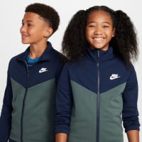 Survêtement Nike Sportswear à fermeture éclair intégrale pour enfants, bleu foncé, vert, blanc