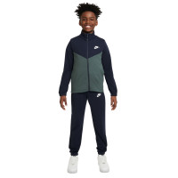 Survêtement Nike Sportswear à fermeture éclair intégrale pour enfants, bleu foncé, vert, blanc