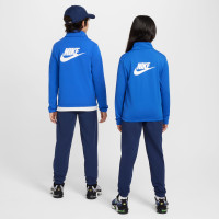 Survêtement Nike Sportswear à fermeture éclair intégrale pour enfants bleu foncé et blanc